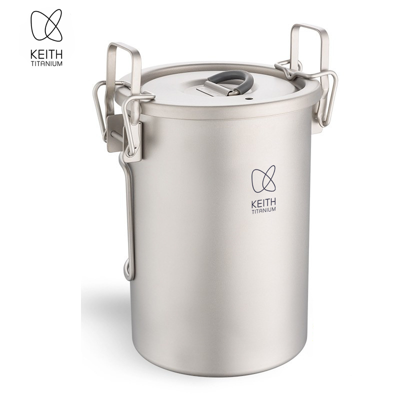 Camping Cooking Accessories - KEITH Saf Titanyum Pirinç Pişirici, 900ml