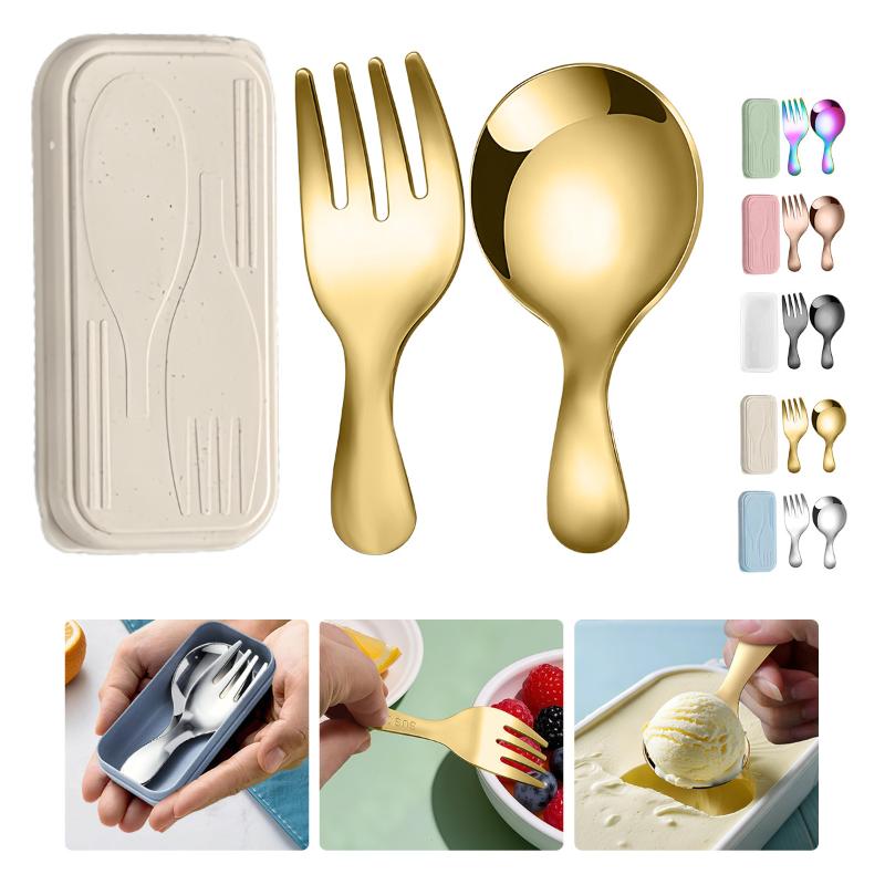 Camping Cooking Sets - Paslanmaz Çelik Sofra Seti Kaşık Çatal