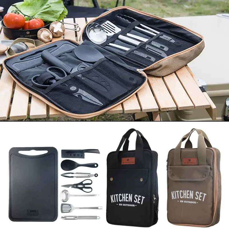 Camping Cooking And Cutlery Set - 8 adet Kamp Mutfak Tencere Seti