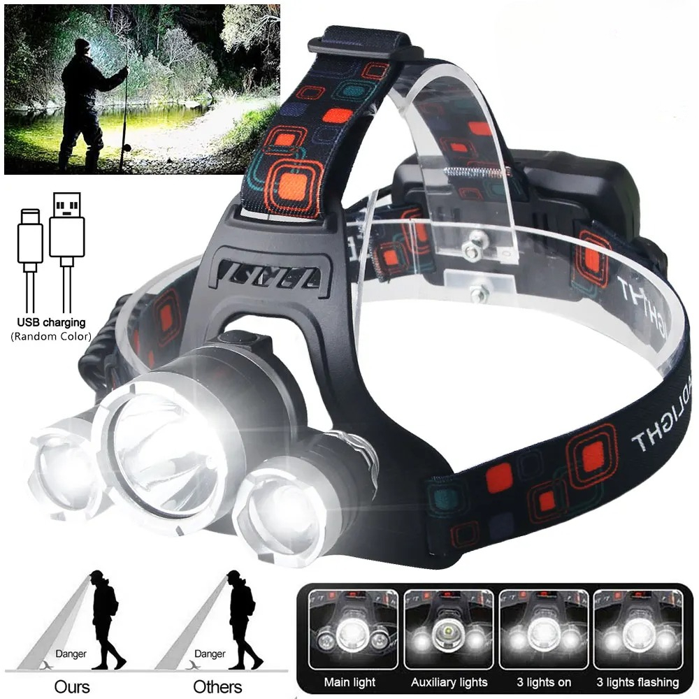 Camping Cooking Fish - Yüksek Güçlü LED Far 18650 Şarj