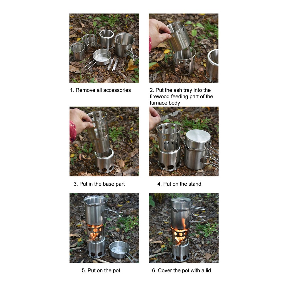 Dayanıklı Paslanmaz Çelik Kamp - Camping Cooking Sets incelemesi ve fiyatı
