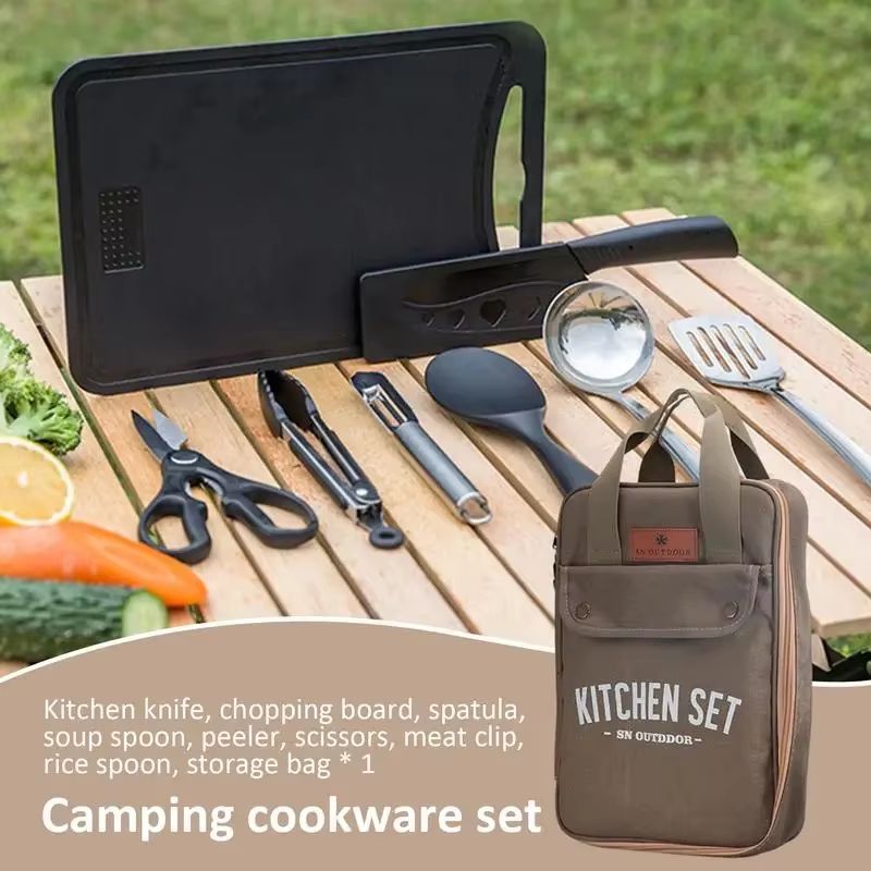 8 adet Kamp Mutfak Tencere Set - Camping Cooking And Cutlery Set incelemesi ve fiyatı