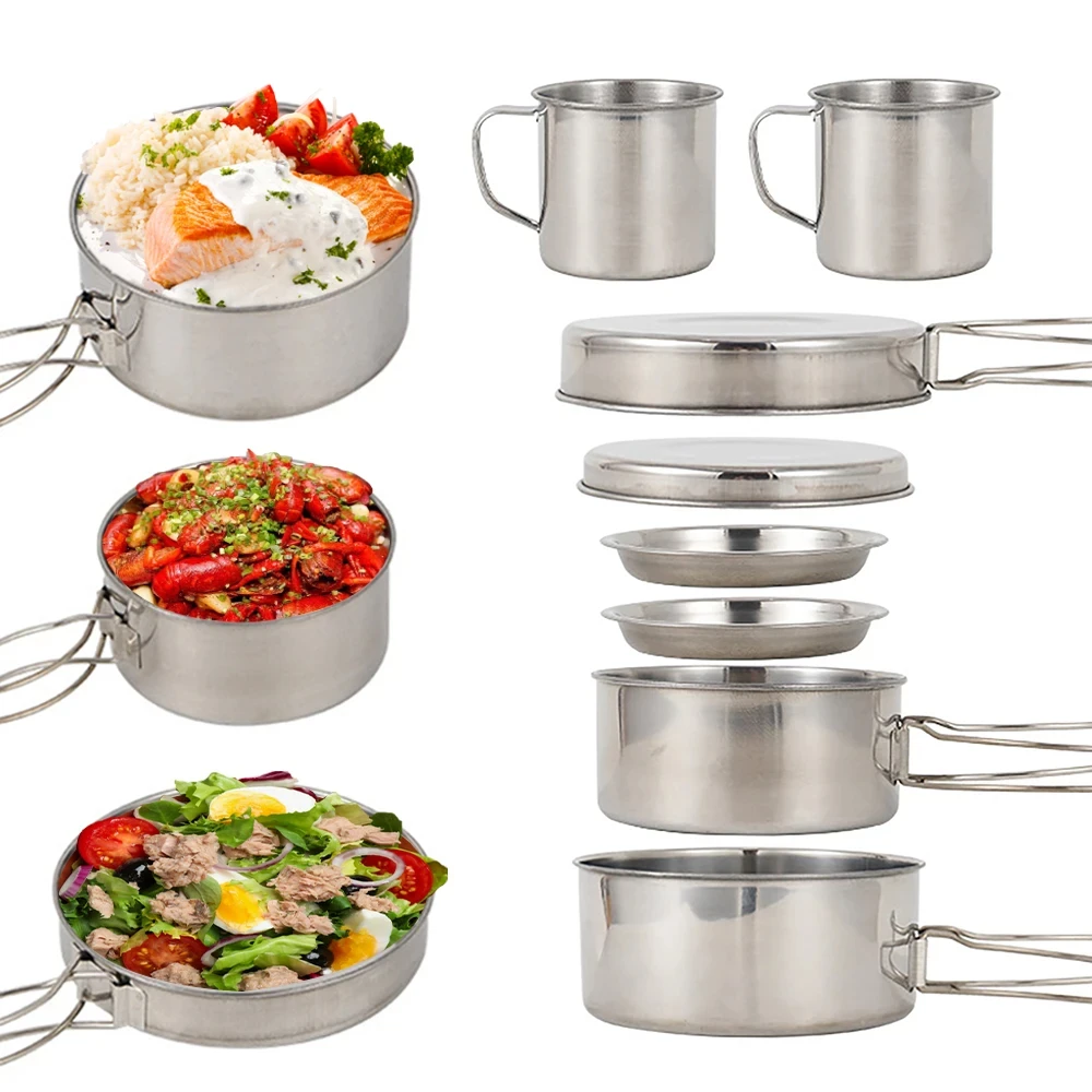 8 adet/takım kamp tencere seti - Camping Cooking Plate incelemesi ve fiyatı