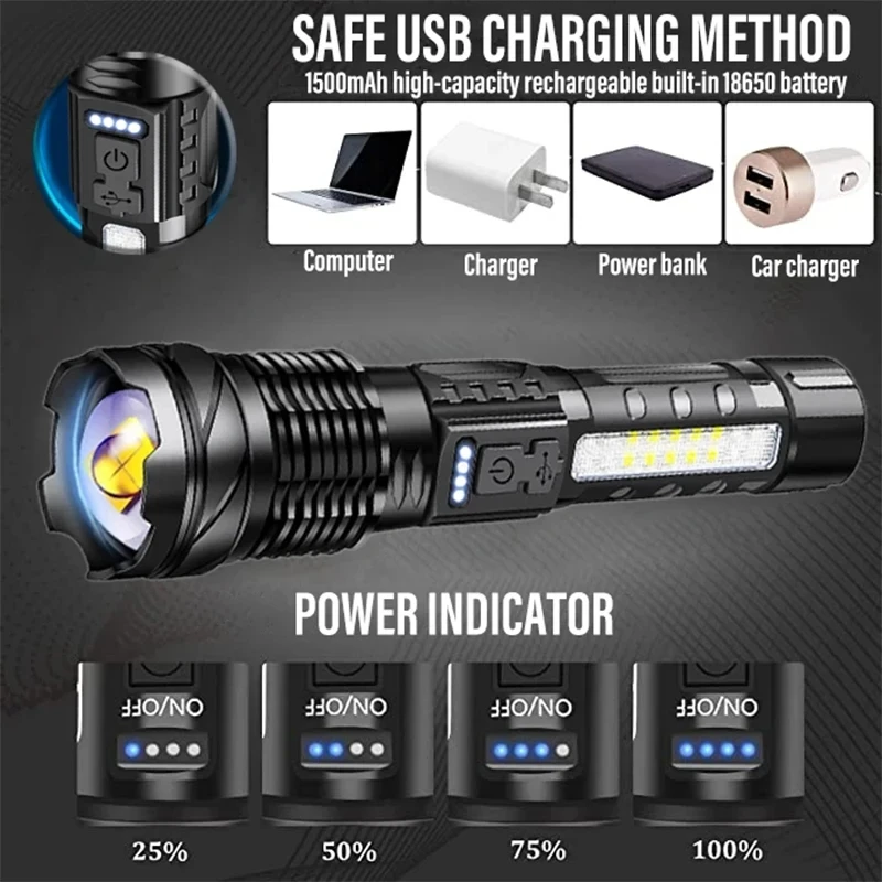Güçlü XHP50 LED El Feneri Su G - Camping Cooking Fish incelemesi ve fiyatı