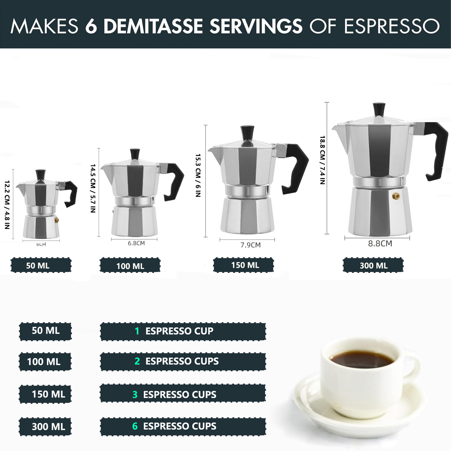 Klasik Alüminyum Moka Pot 50-3 - Camping Cooking Accessories incelemesi ve fiyatı