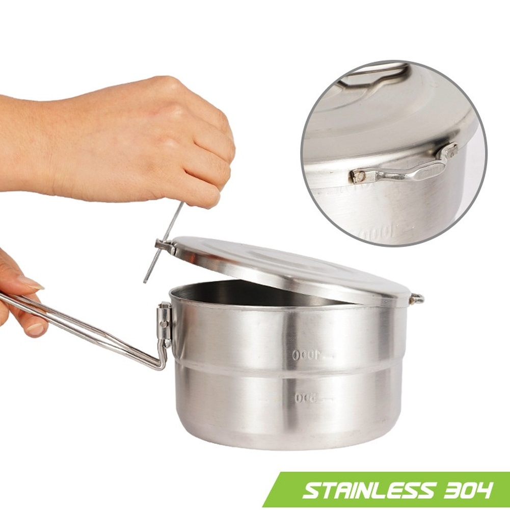 1.5L 304 Paslanmaz Çelik Kamp  - Camping Cooking Box Set incelemesi ve fiyatı